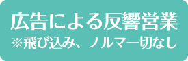 広告による反響営業　※飛び込み、ノルマ一切なし